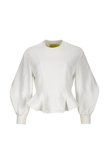 WHITE FRILL HEM SWEATSHIRT marques almeida