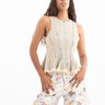 BEIGE OVERDYE DENIM TANK TOP WITH SEAMS marques almeida