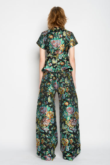 BLACK BROCADE BOYFRIEND TROUSERS marques almeida