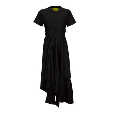 BLACK CROSS WAIST DRAPE T-SHIRT DRESS marques almeida