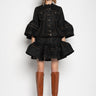 BLACK DENIM SHORT SKIRT WITH FLOUNCE marques almeida