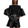 BLACK MIKADO OFF SHOULDER PUFF SLEEVE TOP MARQUES ALMEIDA