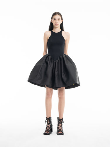 BLACK MINI DRESS WITH TANK TOP SCOOPED marques almeida