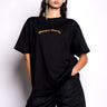 BLACK OVERSIZED T-SHIRT WITH GOLD LOGO marques almeida