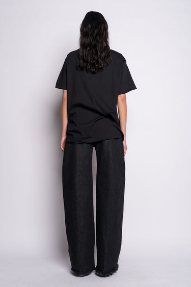 BLACK OVERSIZED T-SHIRT WITH GOLD LOGO marques almeida