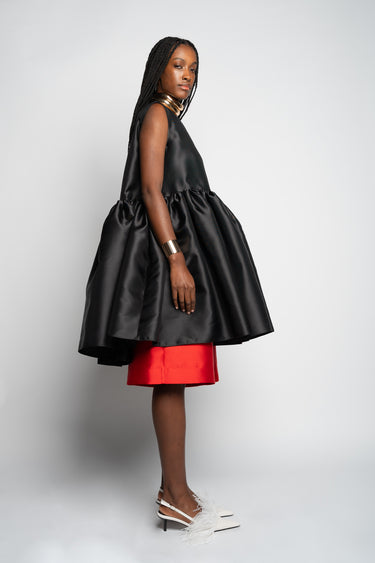 BLACK SHORT SLEEVELESS PUFF DRESS marques almeida