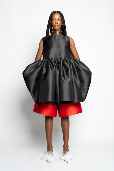 BLACK SHORT SLEEVELESS PUFF DRESS marques almeida