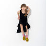 BLACK SLEEVELESS FLOUNCE DRESS ma kids