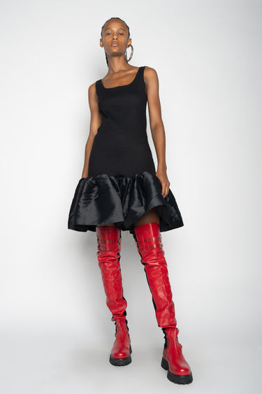 BLACK SLEEVELESS PUFF HEM DRESS marques almeida