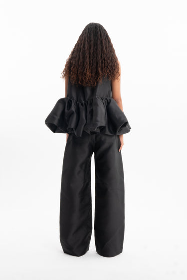 BLACK SLEEVELESS PUFF HEM TOP marques almeida