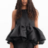 BLACK SLEEVELESS PUFF HEM TOP marques almeida