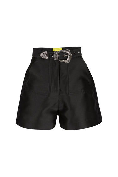 BLACK MIKADO SHORTS WITH BELT marques almeida