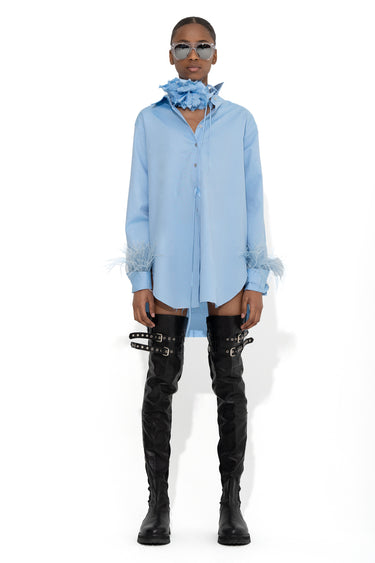 BLUE FEATHER CUFF SHIRT marques almeida