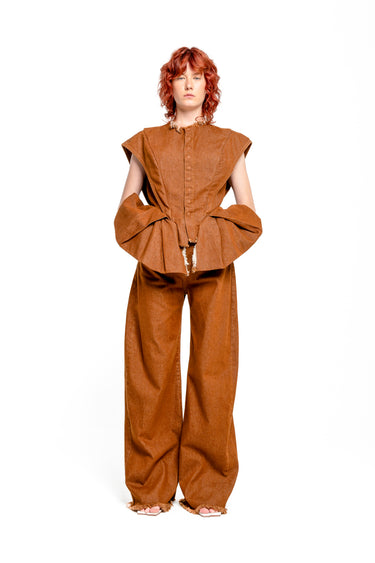 BROWN BOYFRIEND TROUSERS marques almeida