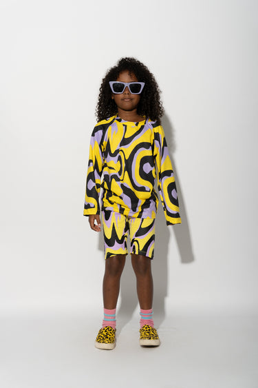 DARK WAVY PRINT LONG SLEEVE TOP makids