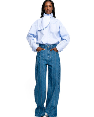 DENIM BOYFRIEND TROUSERS WITH SEAM LINES marques almeida