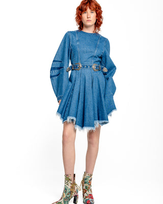 DENIM SHORT DRESS WITH ROUND SLEEVES marques almeida