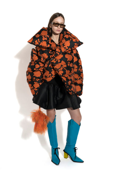 CLASSIC M'A PUFFA JACKET IN ORANGE FLORAL