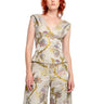 GREY SATIN BROCADE OFF SHOULDER FITTED TOP marques almeida