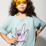 HAND PRINT TURQUOISE T-SHIRT ma kids