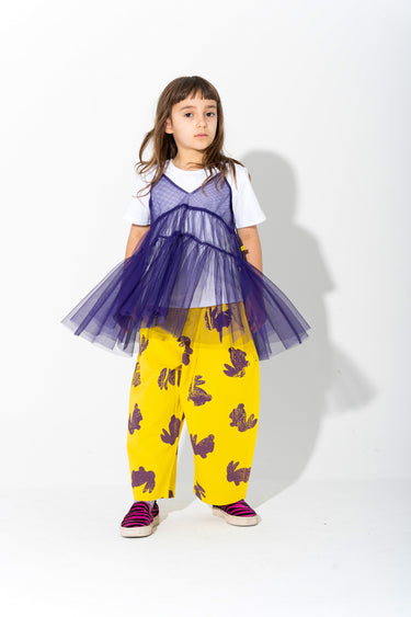 PURPLE LAYERED TULE TOP T SHIRT ma kids