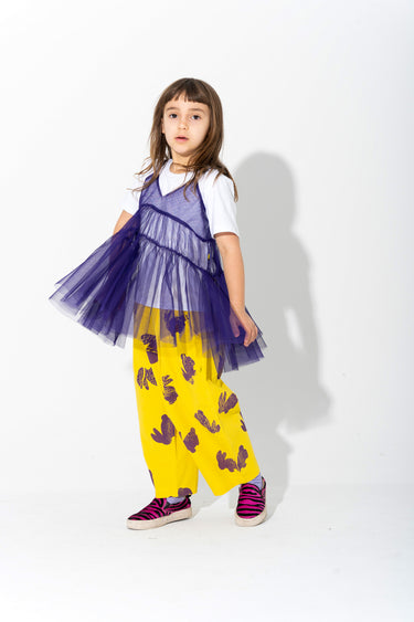 PURPLE LAYERED TULE TOP T SHIRT ma kids