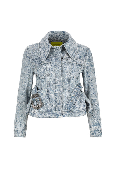 LIGHT BLUE BROCADE DENIM JACKET MARQUES ALMEIDA