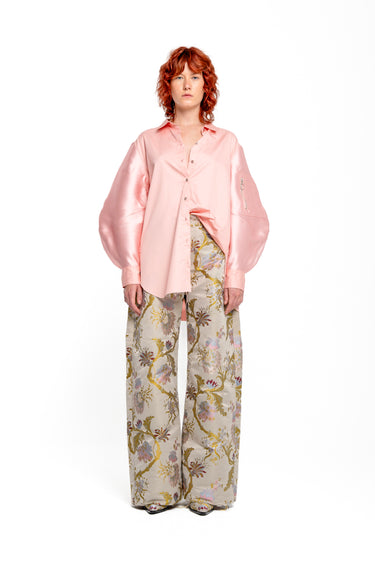 LIGHT PINK SHIRT WITH MIKADO BOMBER SLEEVES marques almeida