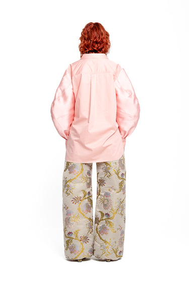 LIGHT PINK SHIRT WITH MIKADO BOMBER SLEEVES marques almeida