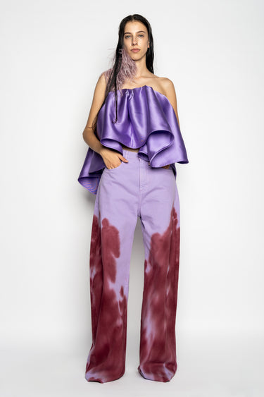 LILAC AND BURGUNDY TIE DYE BOYFRIENDS marques almeida