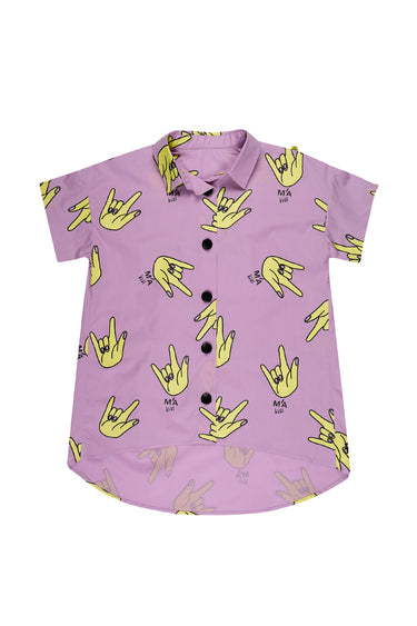 LILAC HANDS PRINT OVERSIZED SHIRT MAKIDS