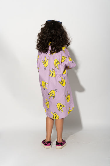 LILAC HANDS PRINT OVERSIZED SHIRT MAKIDS