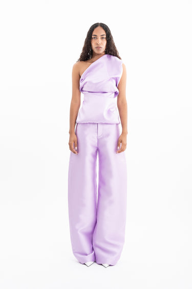 LILAC HEAVY SATIN BOYFRIEND TROUSERS marques almeida