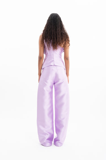 LILAC HEAVY SATIN BOYFRIEND TROUSERS marques almeida