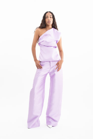 LILAC HEAVY SATIN BOYFRIEND TROUSERS marques almeida