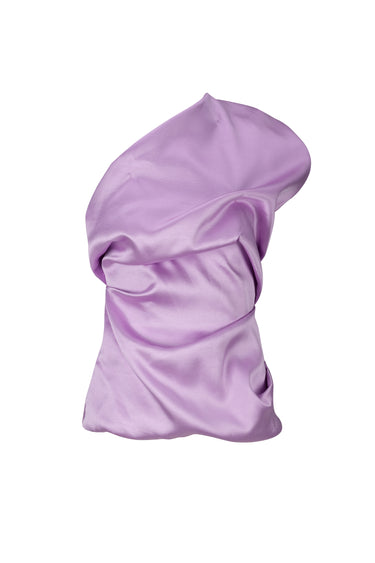 LILAC HEAVY SATIN SLEEVELESS DRAPED TOP marques almeida