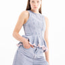 LILAC OVERDYE DENIM TANK TOP WITH SEAMS marques almeida