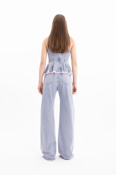 LILAC OVERDYE DENIM TANK TOP WITH SEAMS marques almeida