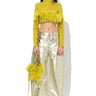 LIME CROPPED FEATHER TOP marques almeida