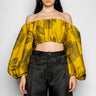 MUSTARD FLORAL OFF SHOULDER TOP MARQUES ALMEIDA