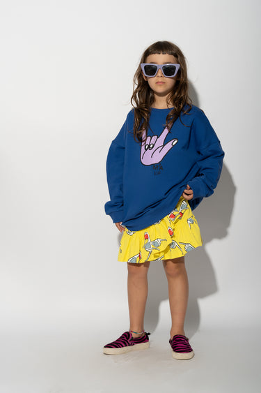 NAVY HAND PRINT SWEATSHIRT makids