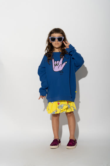 NAVY HAND PRINT SWEATSHIRT makids