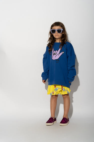 NAVY HAND PRINT SWEATSHIRT makids