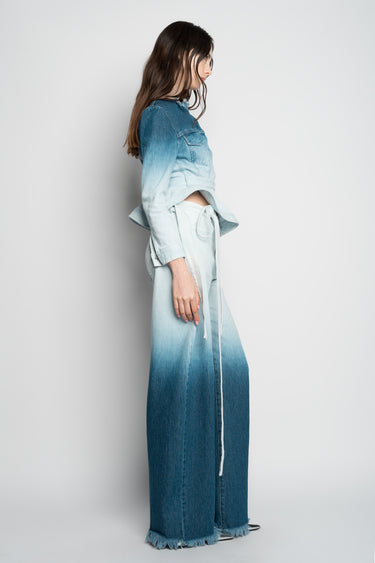 OMBRE DENIM BLUE BOYFRIEND JEANS WITH BELTS marques almeida