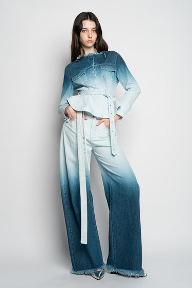 OMBRE DENIM BLUE BOYFRIEND JEANS WITH BELTS marques almeida