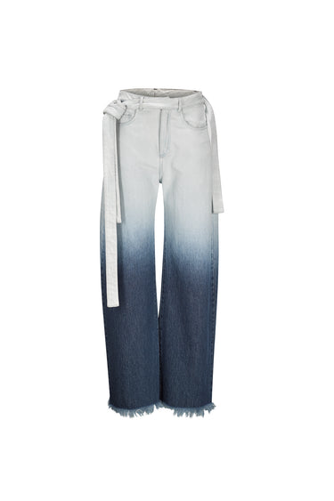 OMBRE DENIM BLUE BOYFRIEND JEANS WITH BELTS marques almeida