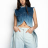 OMBRE DENIM BLUE PUSHED-BACK VEST marques almeida