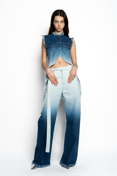 OMBRE DENIM BLUE PUSHED-BACK VEST marques almeida