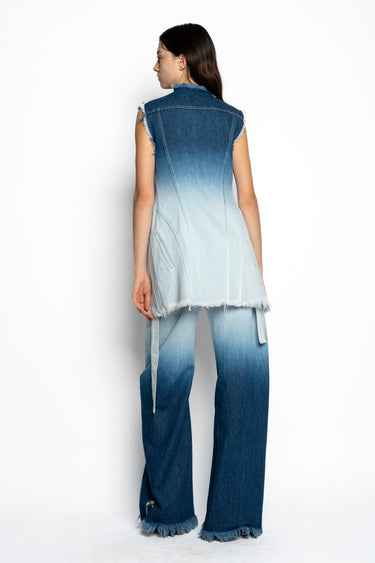 OMBRE DENIM BLUE PUSHED-BACK VEST marques almeida