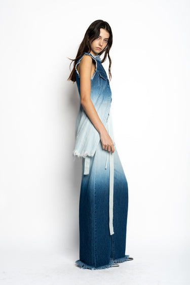 OMBRE DENIM BLUE PUSHED-BACK VEST marques almeida